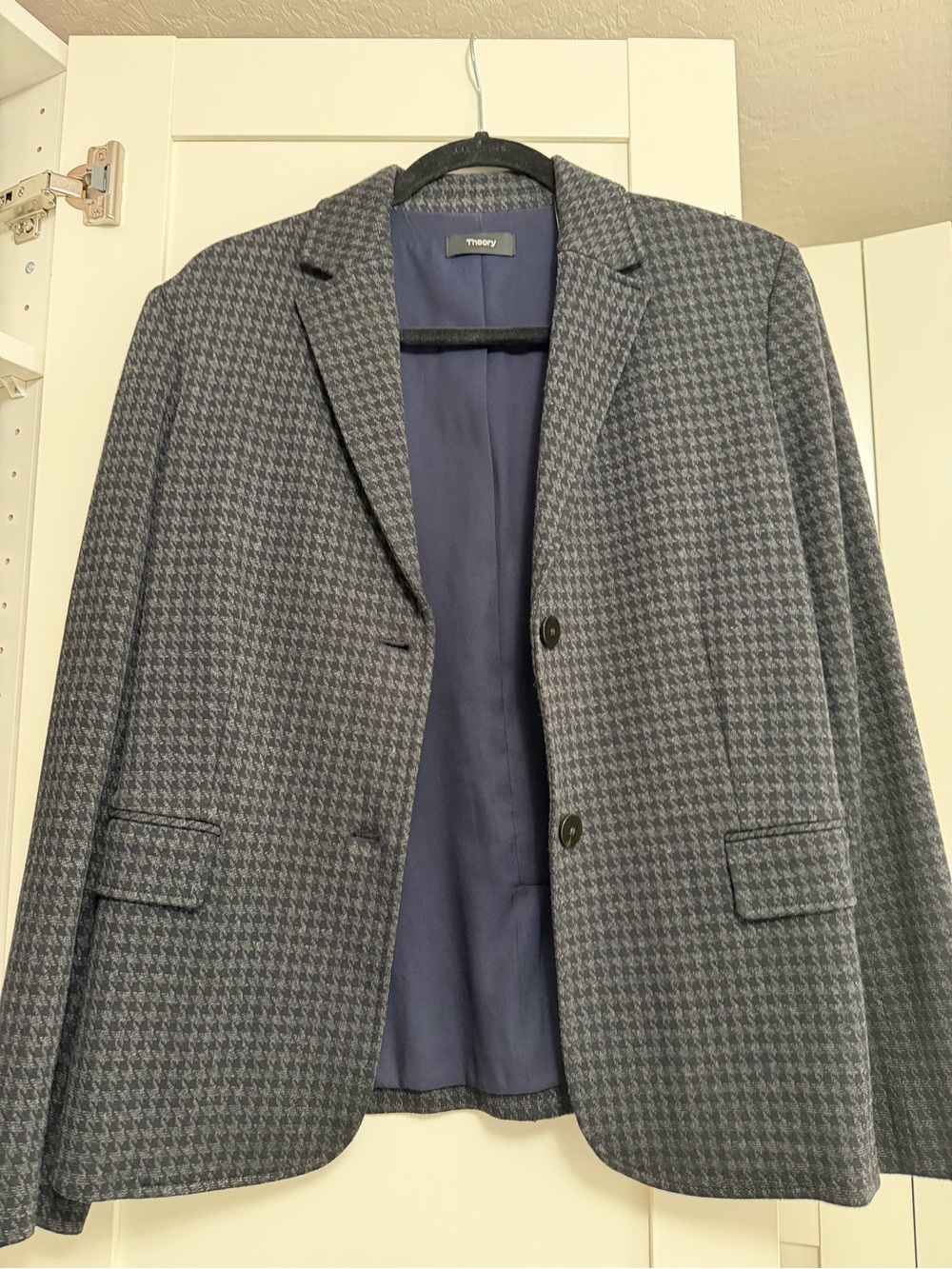 Theory Women's Blue Houndstooth Sport Coat